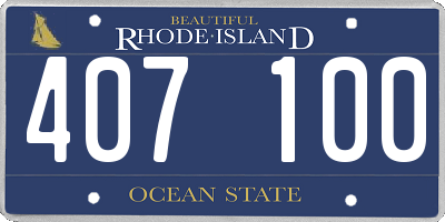 RI license plate 407100