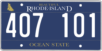 RI license plate 407101