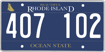RI license plate 407102