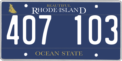 RI license plate 407103