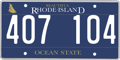 RI license plate 407104