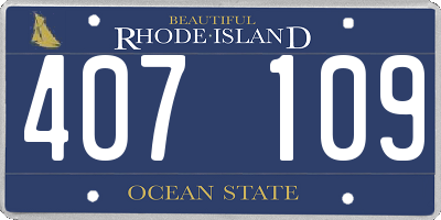 RI license plate 407109