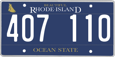 RI license plate 407110