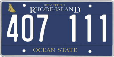 RI license plate 407111