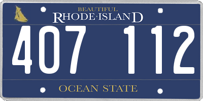 RI license plate 407112