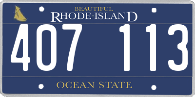 RI license plate 407113