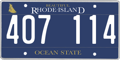 RI license plate 407114