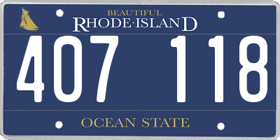RI license plate 407118
