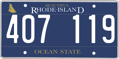 RI license plate 407119