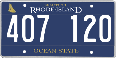 RI license plate 407120