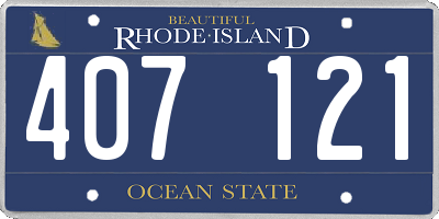 RI license plate 407121
