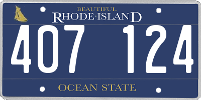 RI license plate 407124
