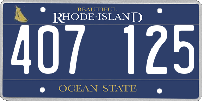 RI license plate 407125