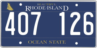 RI license plate 407126
