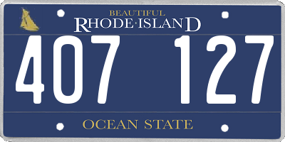 RI license plate 407127