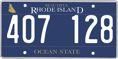 RI license plate 407128