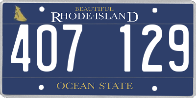 RI license plate 407129