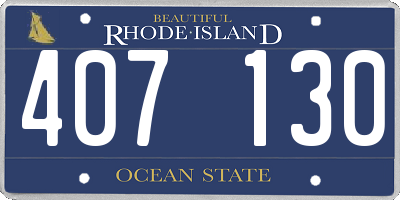 RI license plate 407130