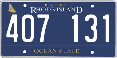 RI license plate 407131