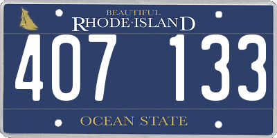 RI license plate 407133