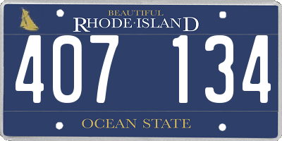 RI license plate 407134