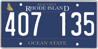 RI license plate 407135