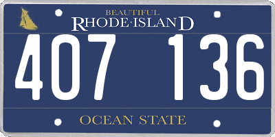 RI license plate 407136