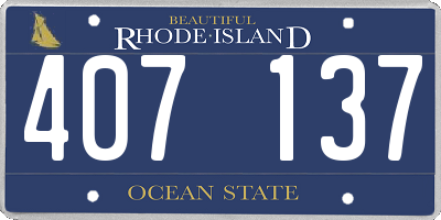 RI license plate 407137