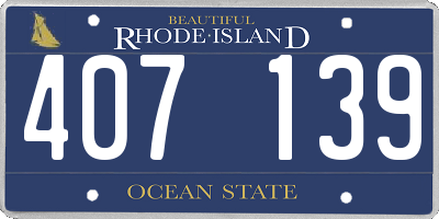 RI license plate 407139