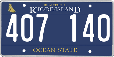 RI license plate 407140