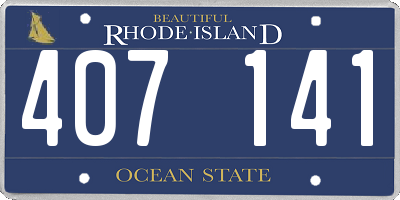 RI license plate 407141