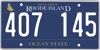 RI license plate 407145