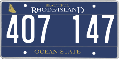 RI license plate 407147