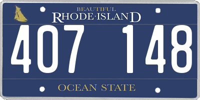 RI license plate 407148