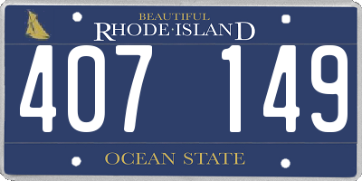 RI license plate 407149
