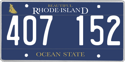 RI license plate 407152