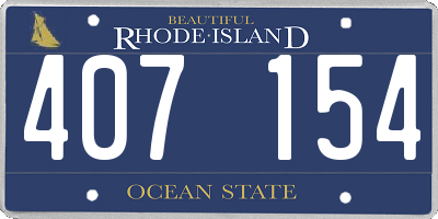 RI license plate 407154