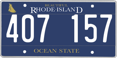 RI license plate 407157