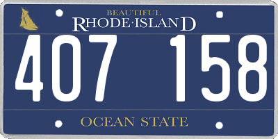 RI license plate 407158