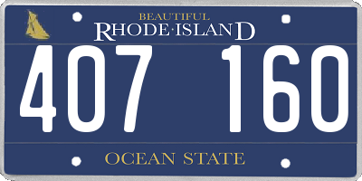 RI license plate 407160
