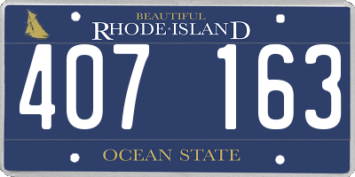 RI license plate 407163