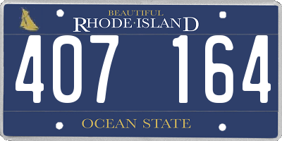 RI license plate 407164