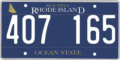RI license plate 407165