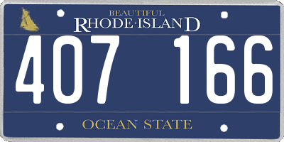 RI license plate 407166