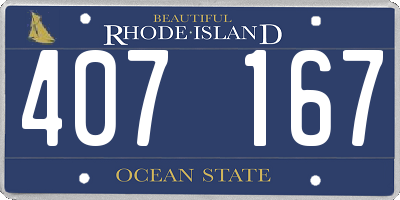 RI license plate 407167
