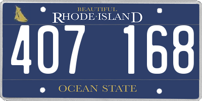 RI license plate 407168