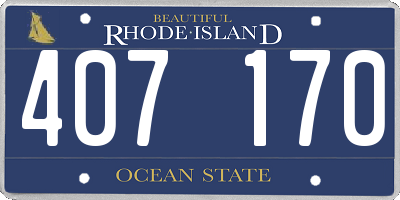 RI license plate 407170