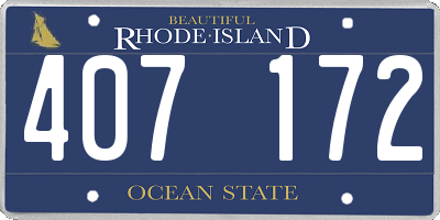 RI license plate 407172