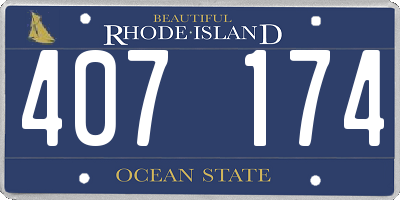 RI license plate 407174
