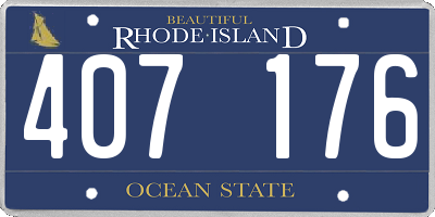 RI license plate 407176